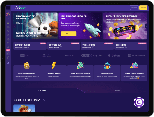 IgoBet Casino jeux