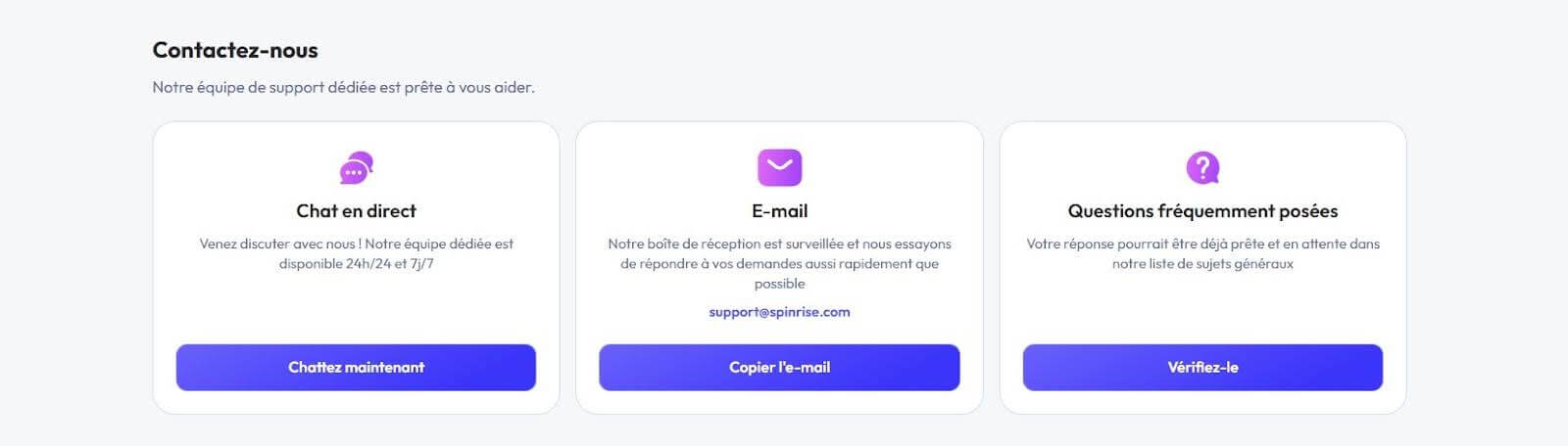 Service Spinrise Casino