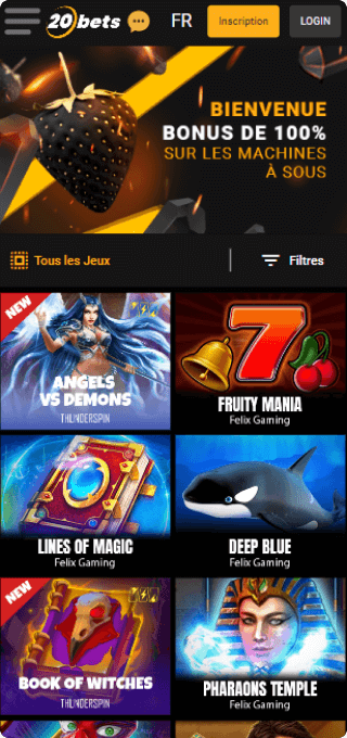 20bets Casino mobile