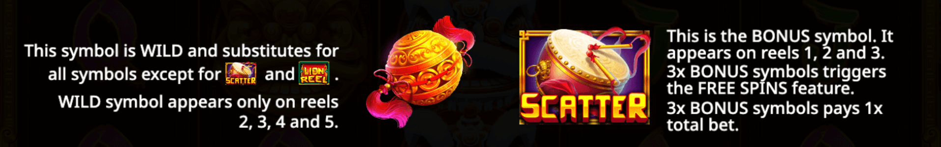 5 Lions Dance Symboles