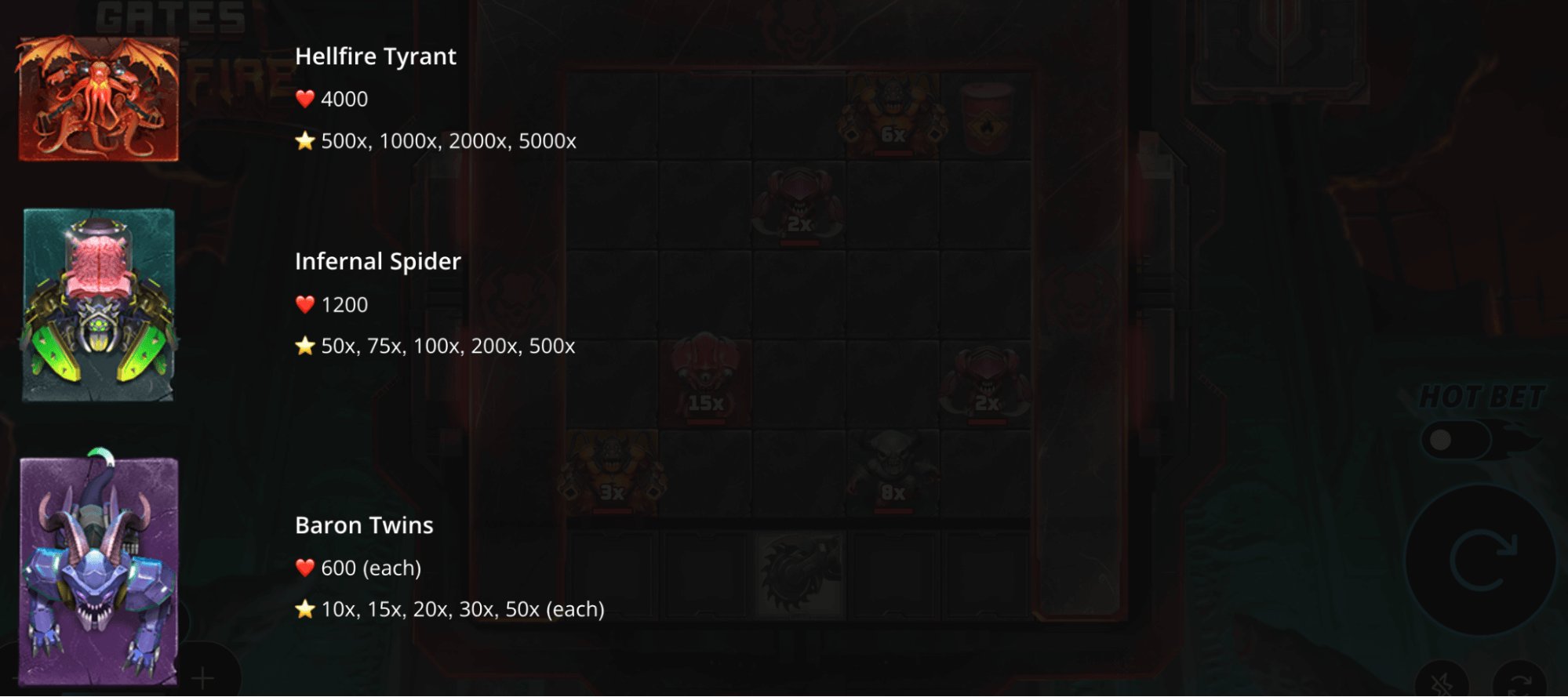 Gates of Hellfire Symboles