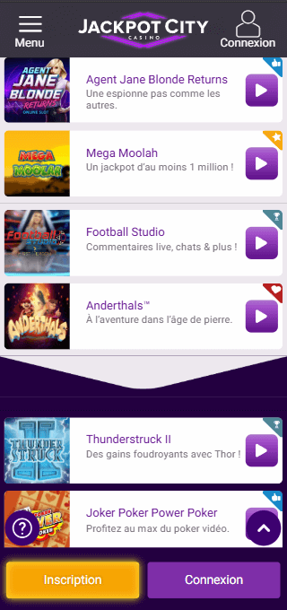 Jackpot City Casino mobile