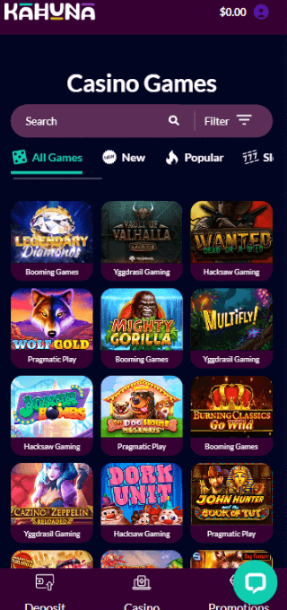 Kahuna Casino mobile