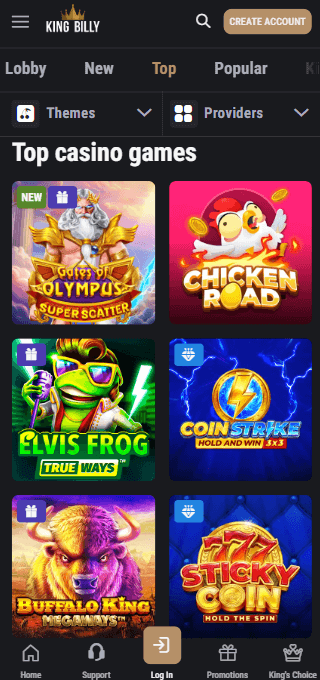 King Billy Casino mobile