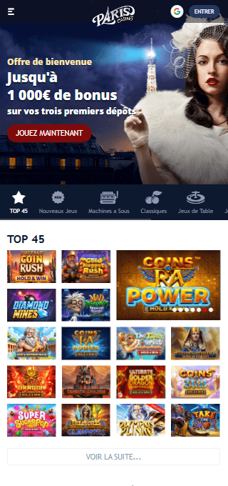 Paris Casino mobile