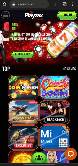 Playzax Casino mobile