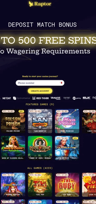 Raptor Casino mobile