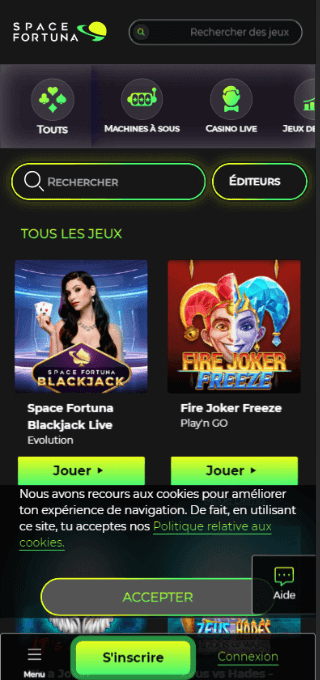 Space Fortuna Casino Mobile