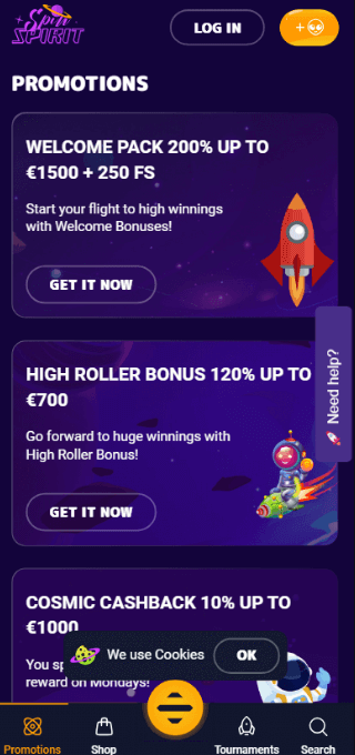Spin Spirit Casino mobile