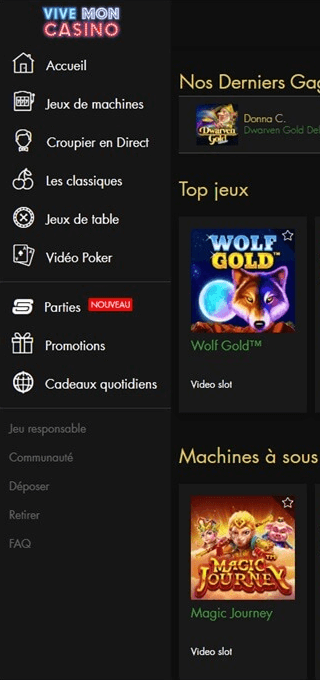 Vive Mon Casino mobile