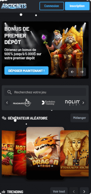 Arcticbets Casino mobile