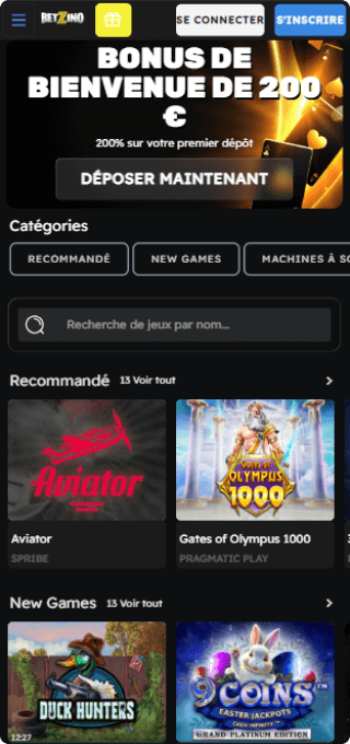 Betzino Casino mobile