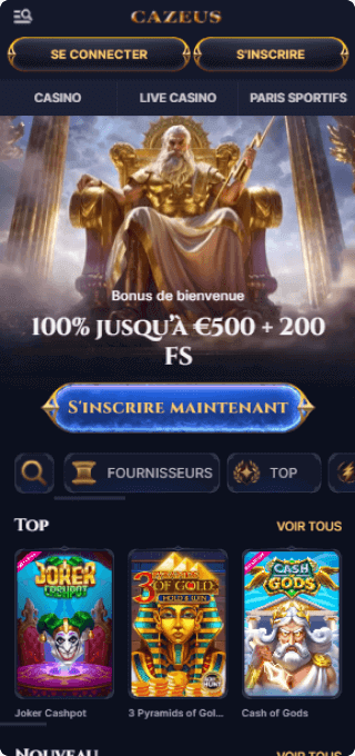 Cazeus Casino mobile