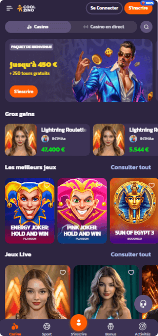 Coolzino Casino mobile