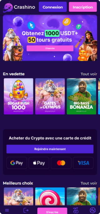 Crashino Casino mobile