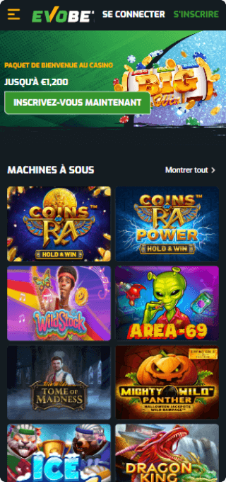 Evobet Casino mobile