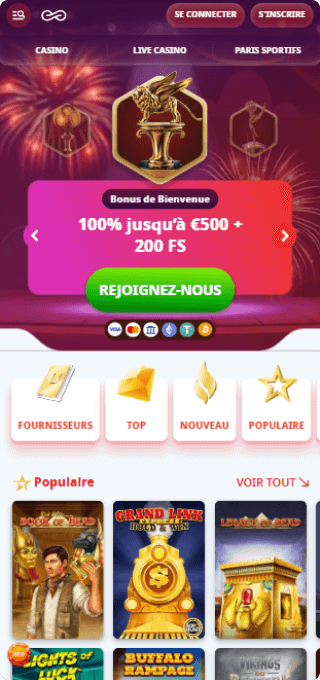 Infinity Casino mobile