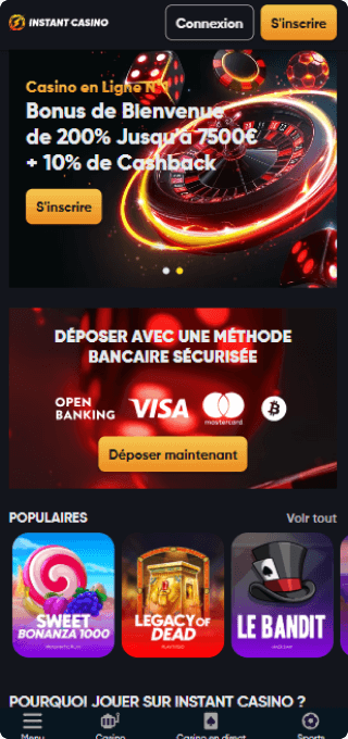 Instant Casino mobile