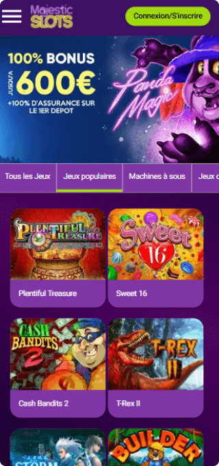 Majestic Slots Club Casino mobile