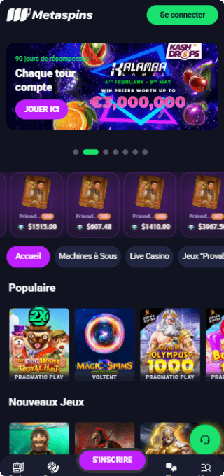 Metaspins Casino mobile