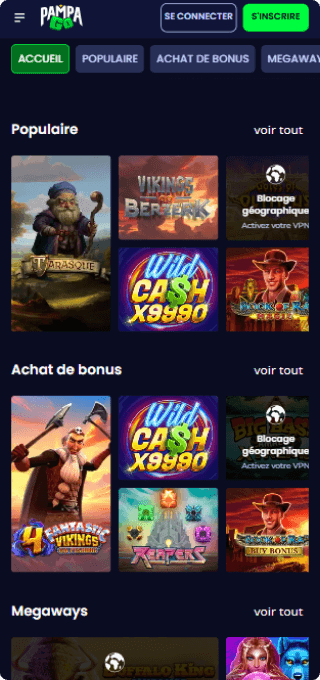 Pampago Casino mobile