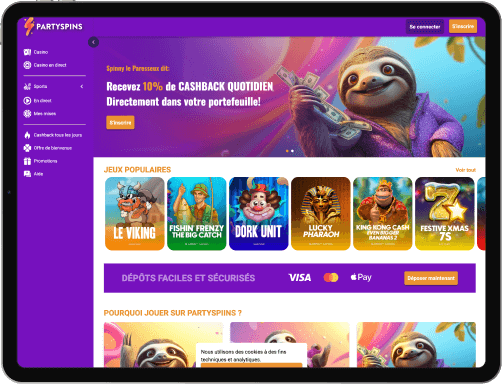 PartySpins Casino jeux
