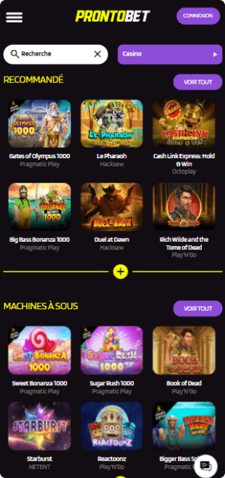 Prontobet Casino mobile