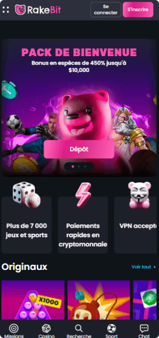 Rakebit Casino mobile