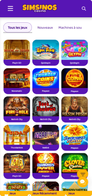 Simsino Casino mobile