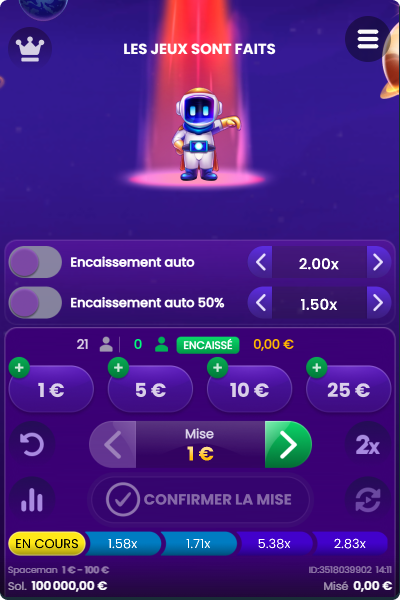 Spaceman sur mobile
