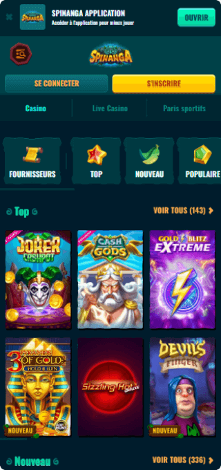 Spinanga Casino mobile