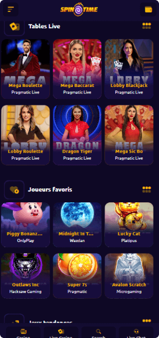 Spintime Casino mobile