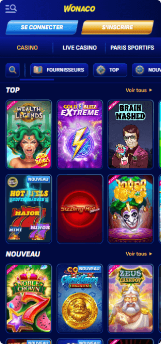 Wonaco Casino mobile