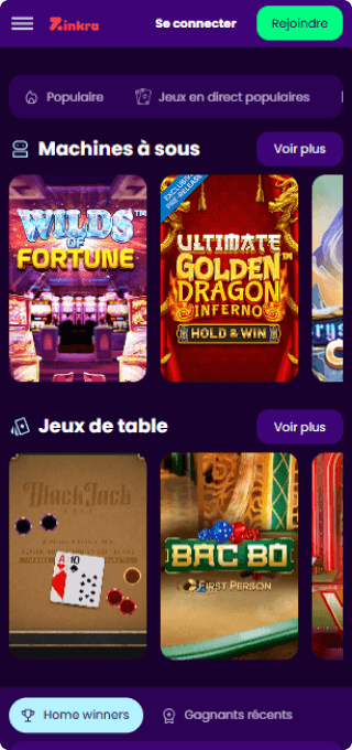 Zinkra Casino mobile