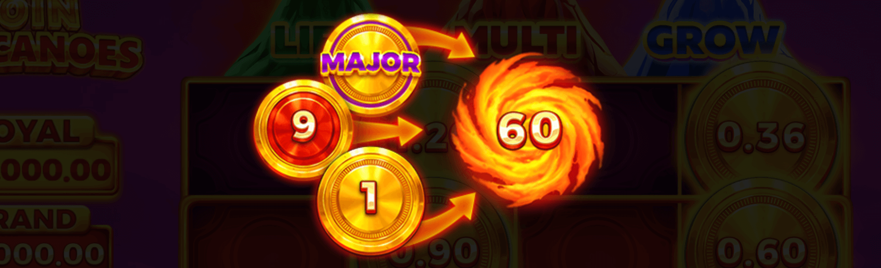 3 Coin Volcanoes Bonus