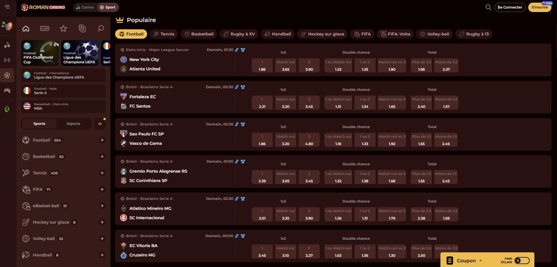 Roman Casino Paris Sportifs