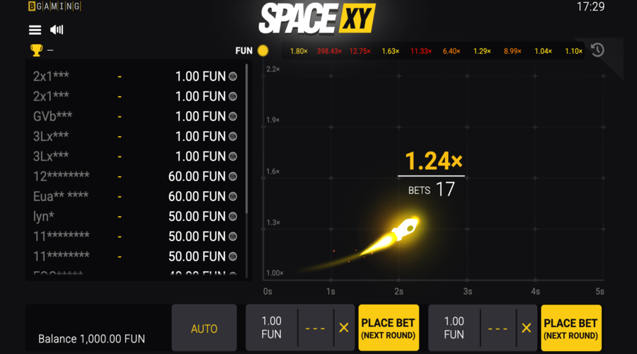 Space XY Jeu d'argent et gratuit | BONUS 1000€ + 300 FS