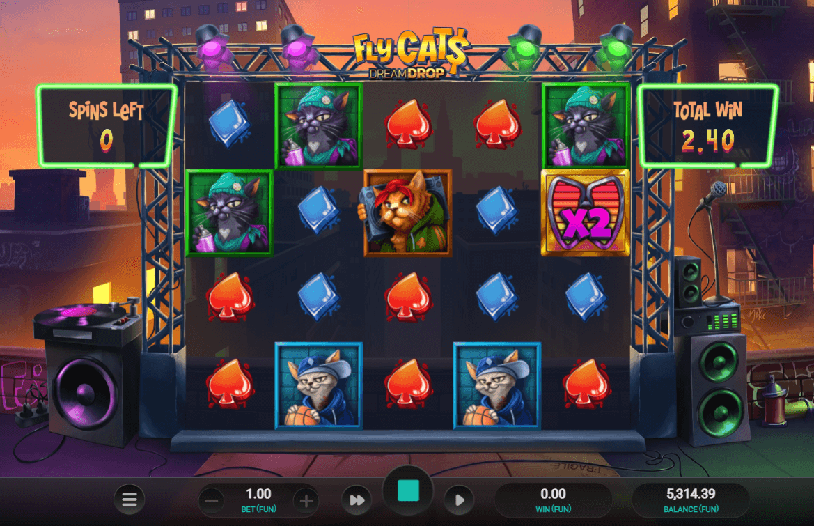 Fly Cats Dream Drop Sticky Wild Free Spins