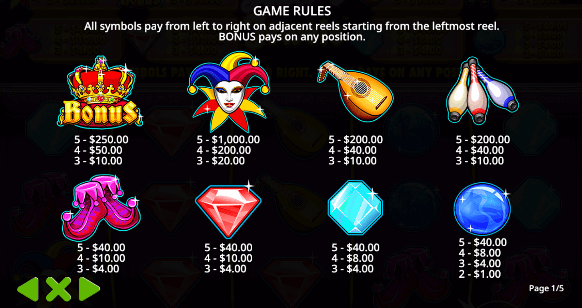 Joker's Jewels Symboles