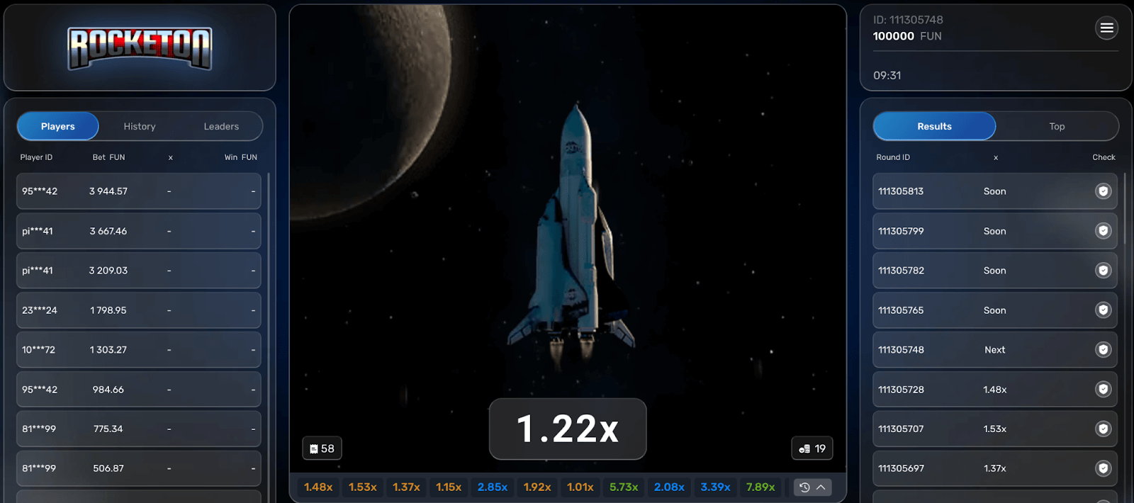 Machine à sous Rocketon
