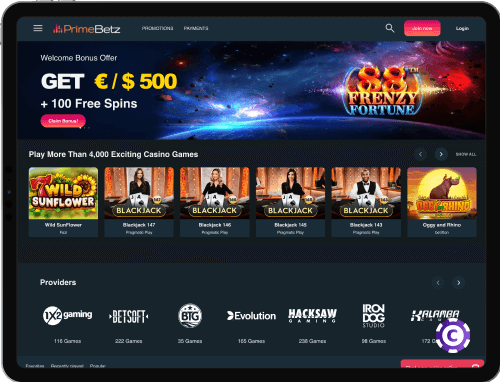 PrimeBetz Casino jeux