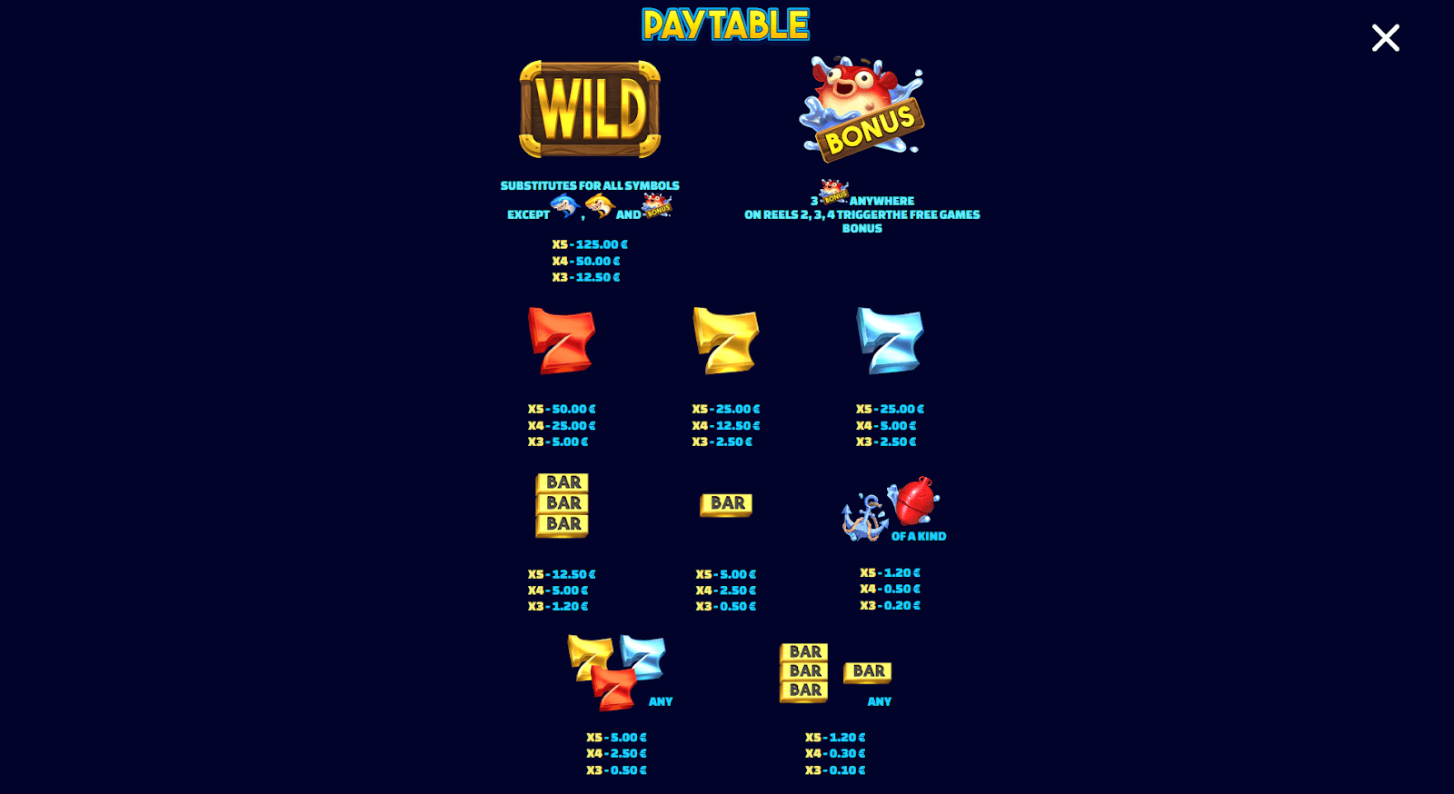 Bonanza Billion Symboles