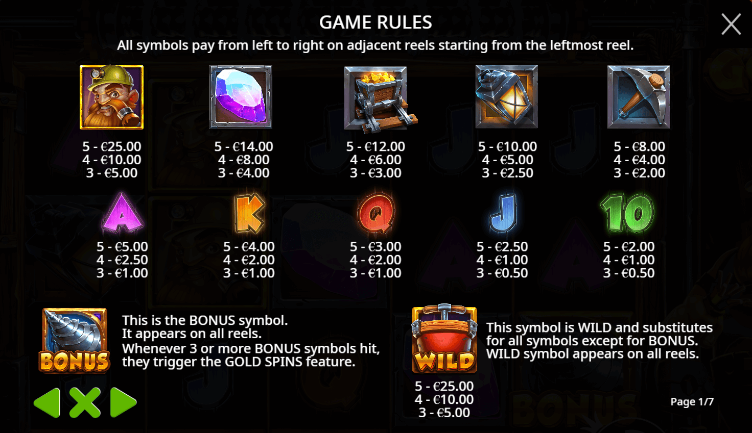 Drill that Gold Symboles