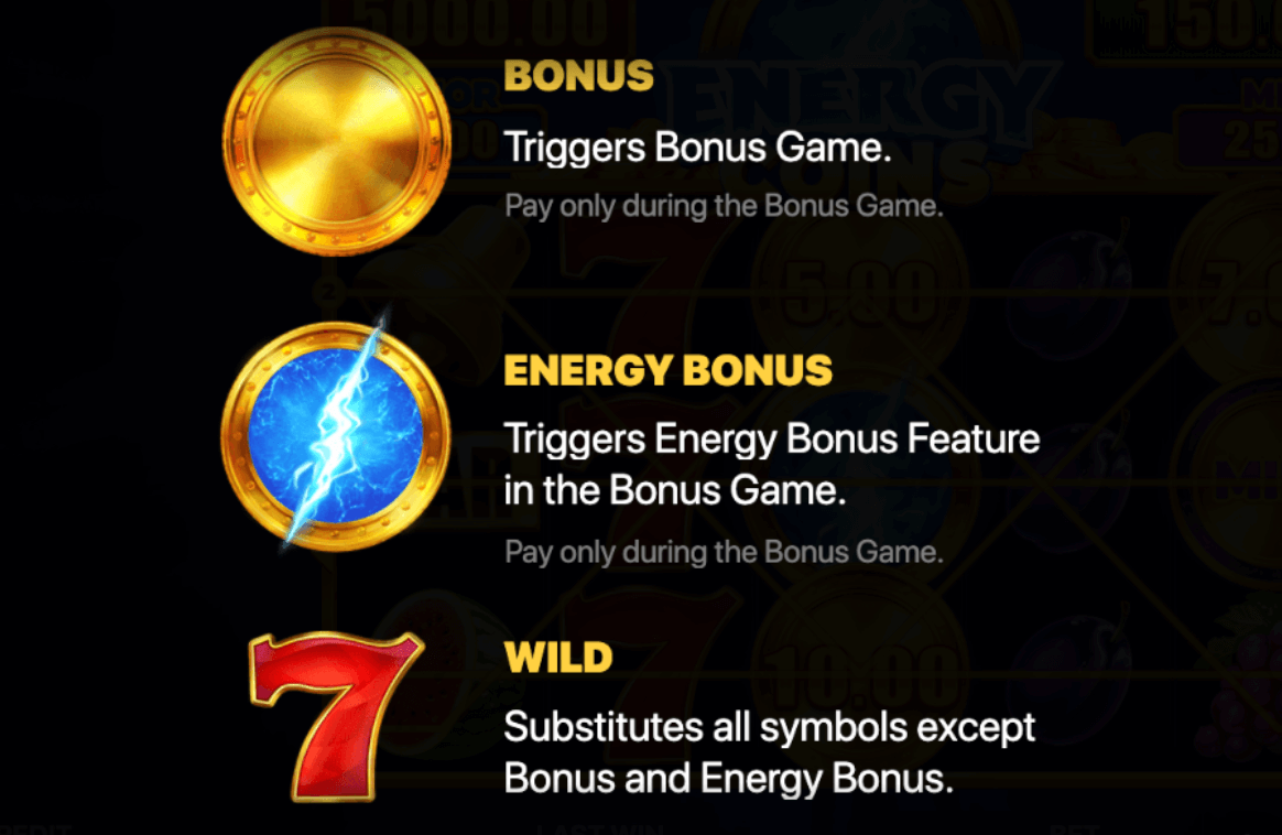 Energy Coins: Hold and Win Symboles
