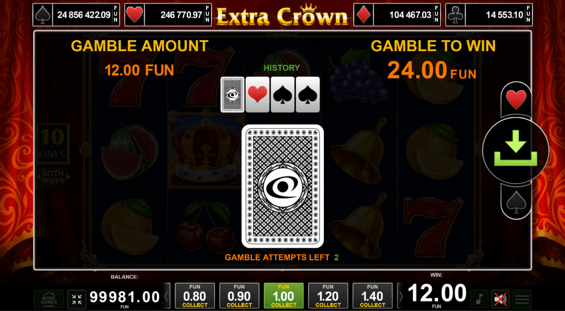 Extra Crown Gamble Feature