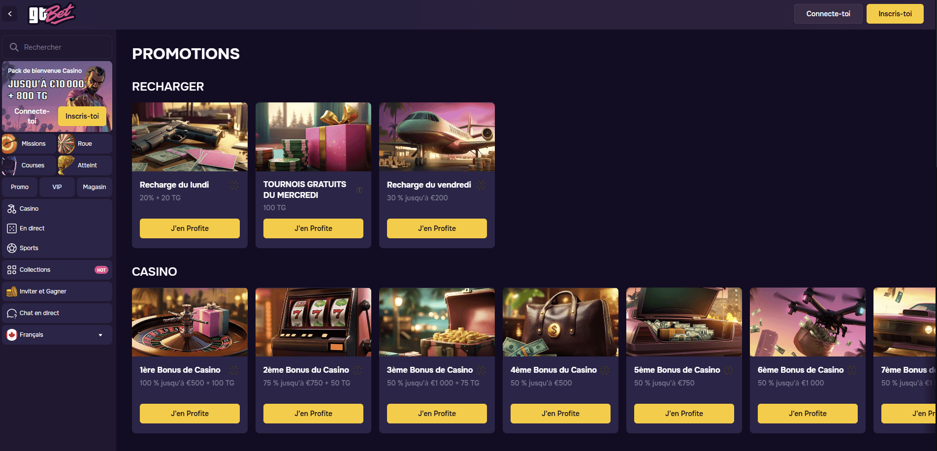 GtBet Casino Bonus