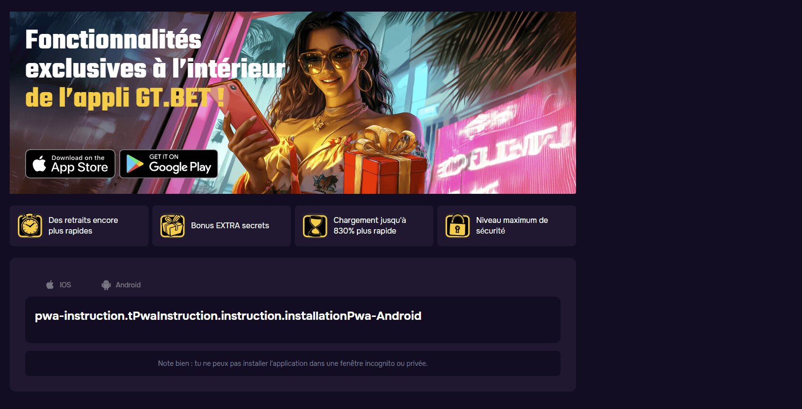 L’application GtBet Casino