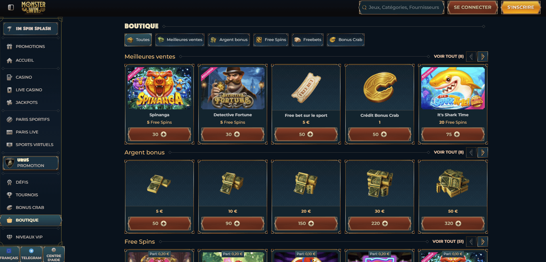 MonsterWin Casino Boutique