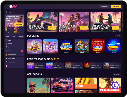 GtBet Casino jeux