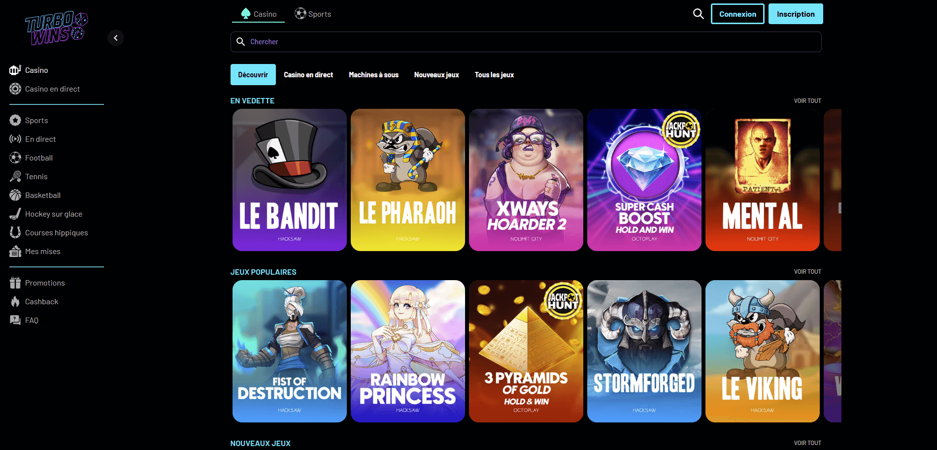 Turbowins Casino Jeux
